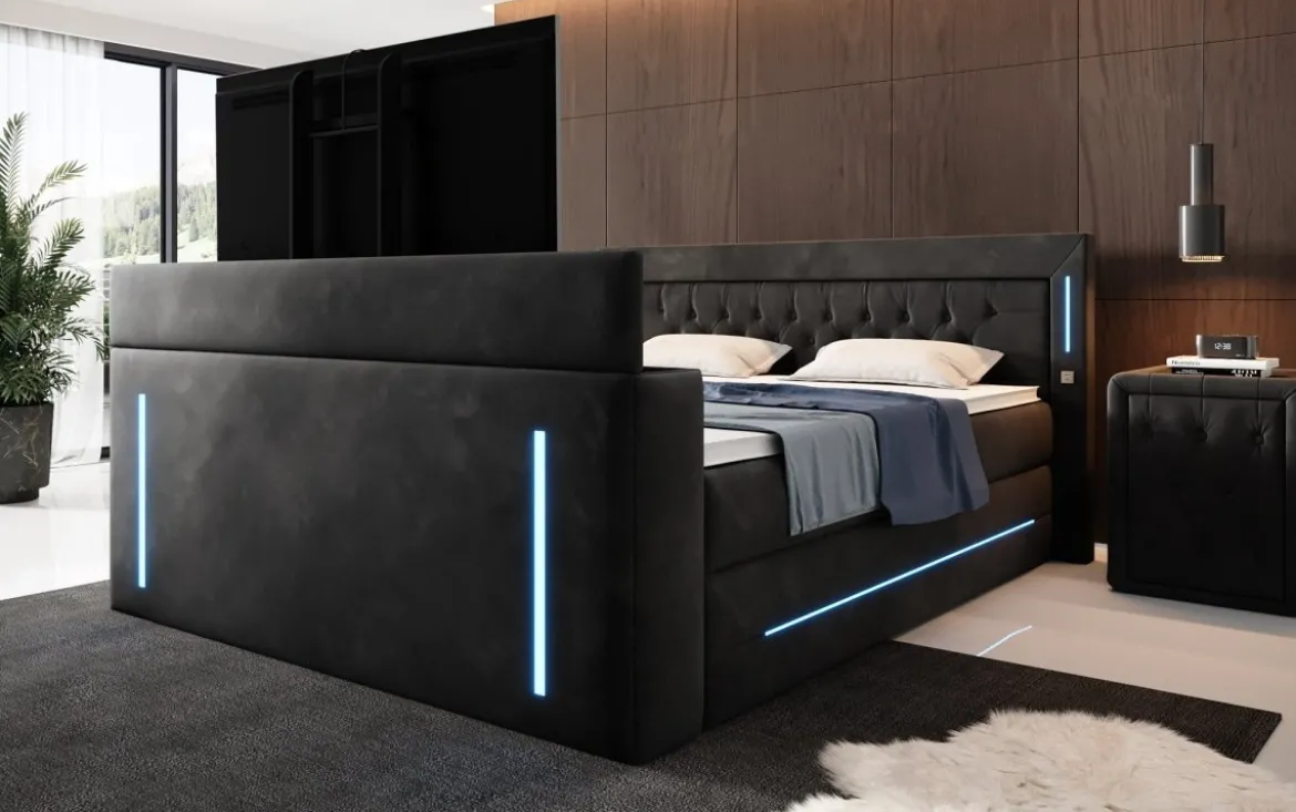 Boxspringbett Divalo mit TV Lift und Stauraum
