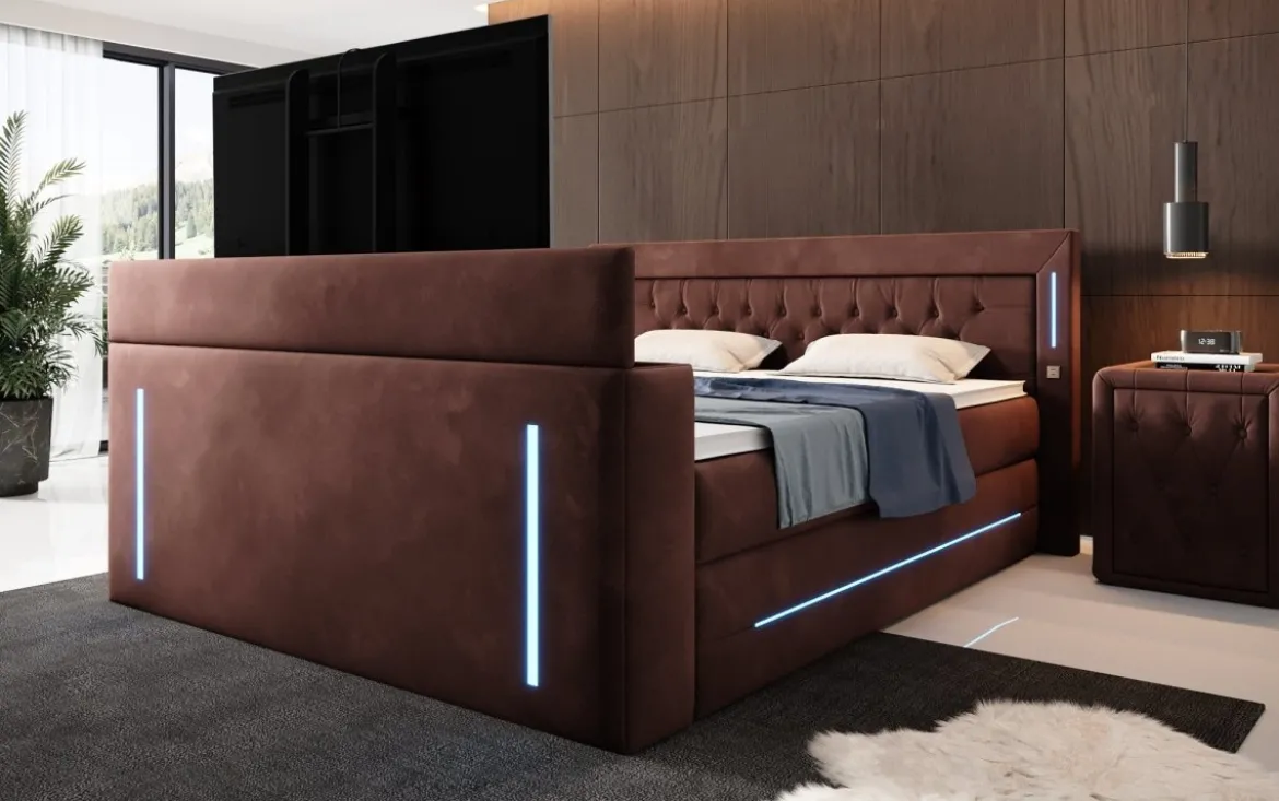 Boxspringbett Divalo mit TV Lift und Stauraum