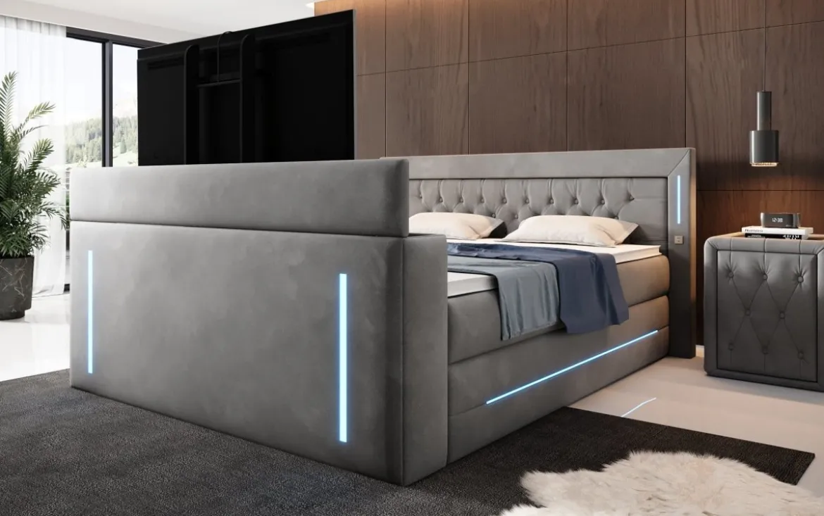 Boxspringbett Divalo mit TV Lift und Stauraum