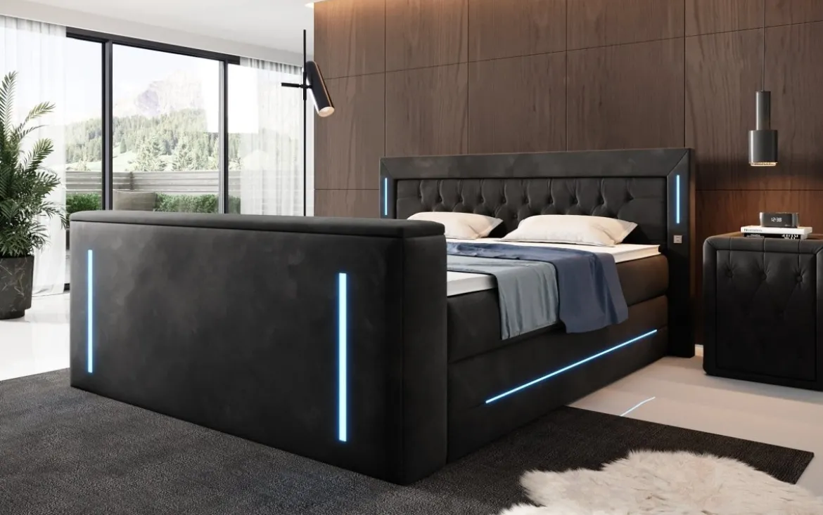 Boxspringbett Divalo mit TV Lift und Stauraum