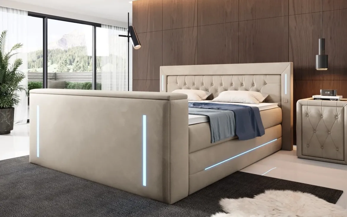 Boxspringbett Divalo mit TV Lift und Stauraum