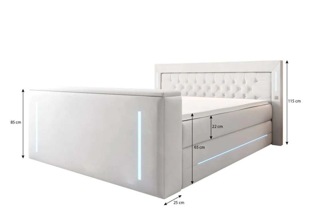 Boxspringbett Divalo mit TV Lift und Stauraum