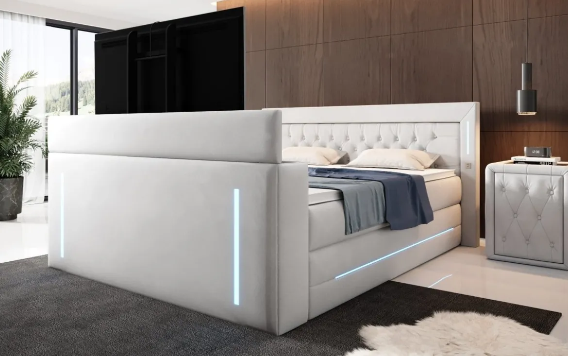 Boxspringbett Divalo mit TV Lift und Stauraum