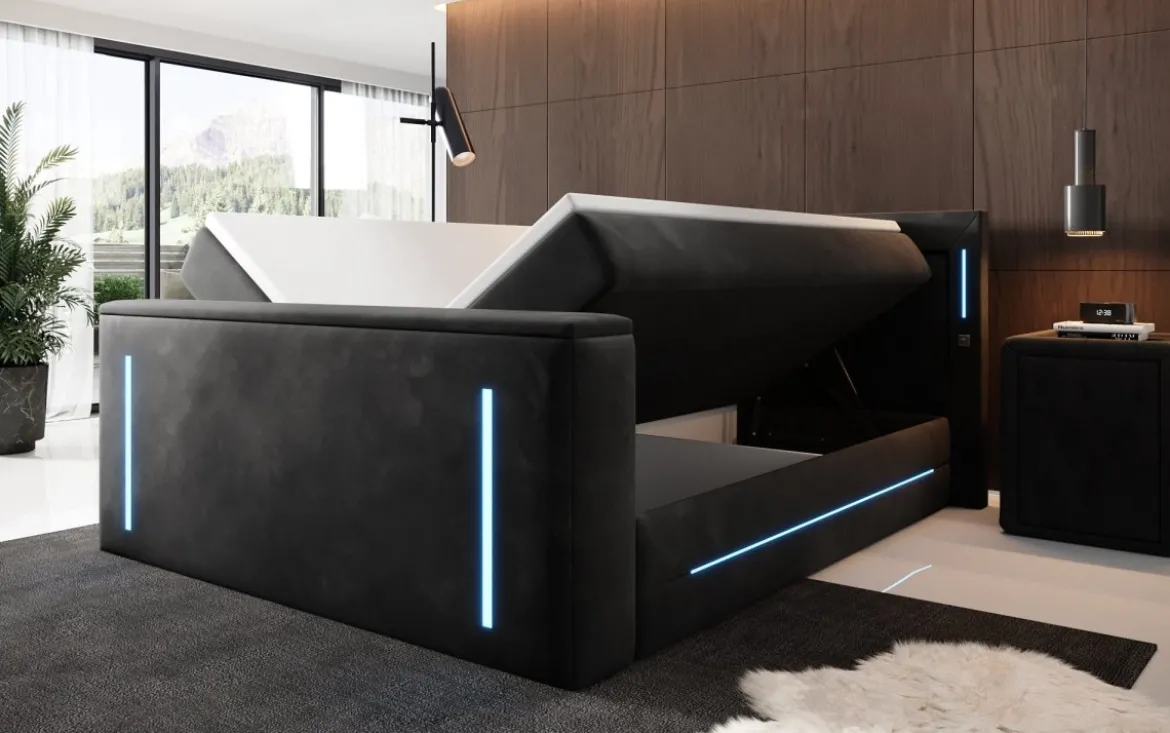 Boxspringbett Divalo mit TV Lift und Stauraum