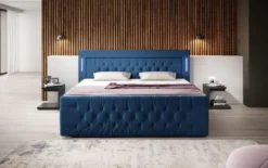 Boxspringbett Diva mit USB, LED und Stauraum (2 Schubladen)