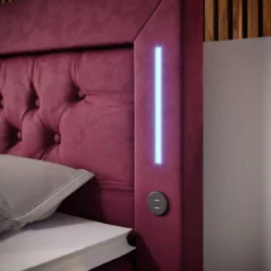 Boxspringbett Diva mit USB, LED und Stauraum (2 Schubladen)