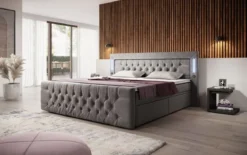 Boxspringbett Diva mit USB, LED und Stauraum (2 Schubladen)