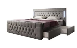 Boxspringbett Diva mit USB, LED und Stauraum (2 Schubladen)