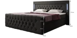 Boxspringbett Diva mit USB, LED und Stauraum (2 Schubladen)
