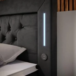 Boxspringbett Diva mit USB, LED und Stauraum (2 Schubladen)