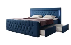 Boxspringbett Diva mit USB, LED und Stauraum (2 Schubladen)