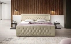 Boxspringbett Diva mit USB, LED und Stauraum (2 Schubladen)