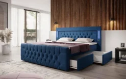 Boxspringbett Diva mit USB, LED und Stauraum (2 Schubladen)