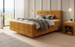 Boxspringbett Elara mit Schwebeoptik in Cord