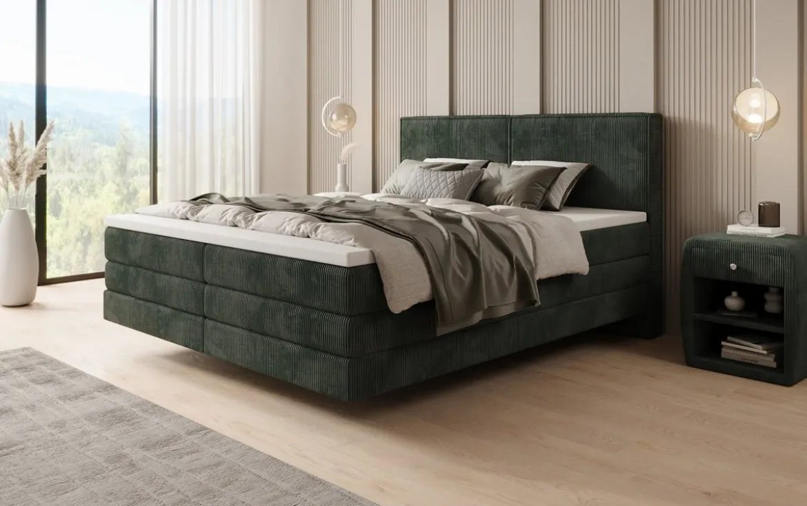 Boxspringbett Elara mit Schwebeoptik in Cord