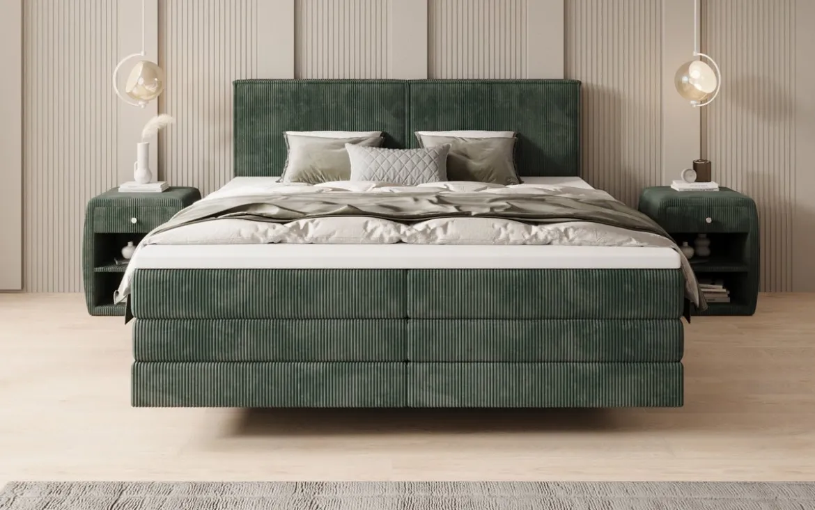 Boxspringbett Elara mit Schwebeoptik in Cord