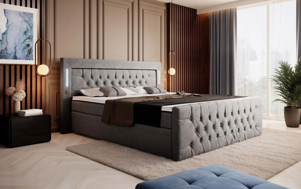 Boxspringbett Elegance mit LED, USB und Stauraum