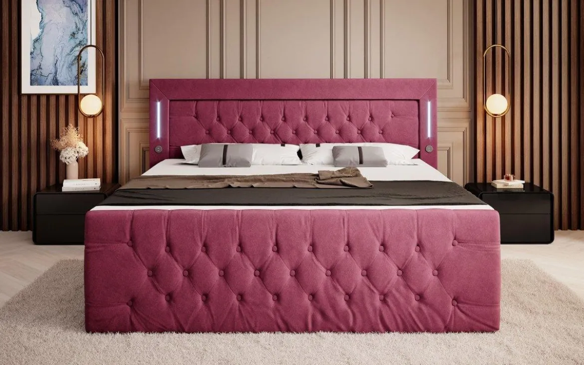 Boxspringbett Elegance mit LED, USB und Stauraum