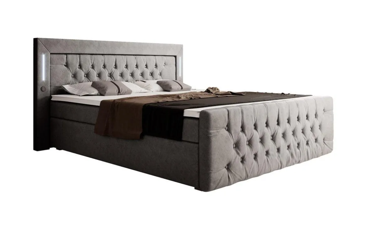 Boxspringbett Elegance mit LED, USB und Stauraum