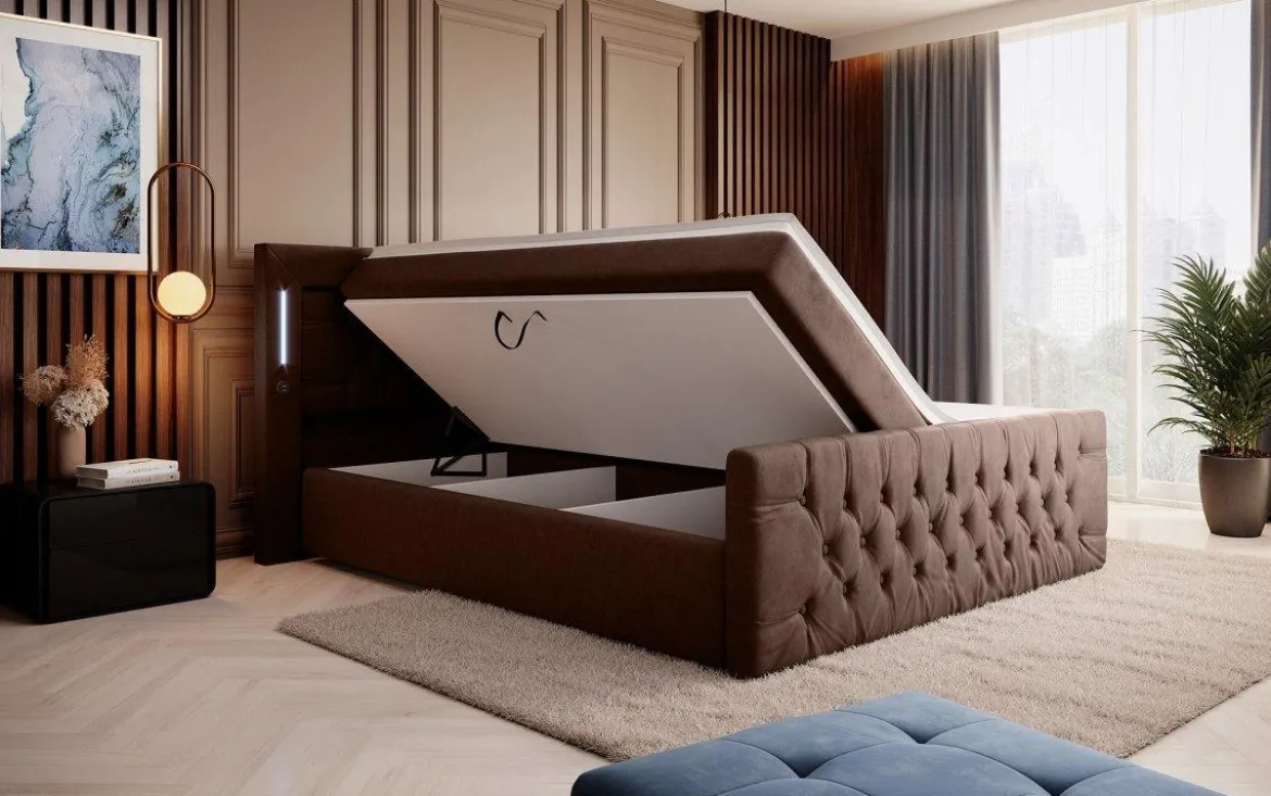 Boxspringbett Elegance mit LED, USB und Stauraum