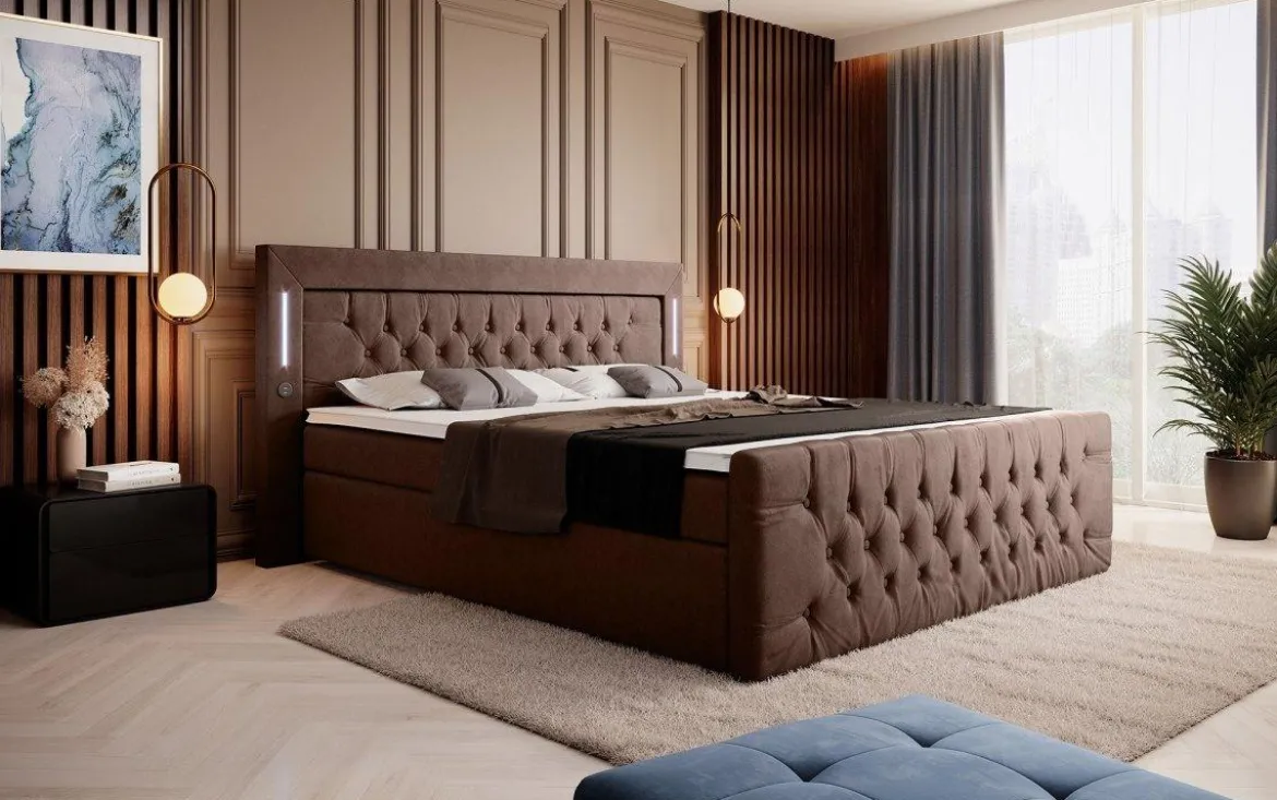 Boxspringbett Elegance mit LED, USB und Stauraum