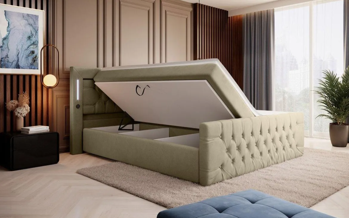 Boxspringbett Elegance mit LED, USB und Stauraum