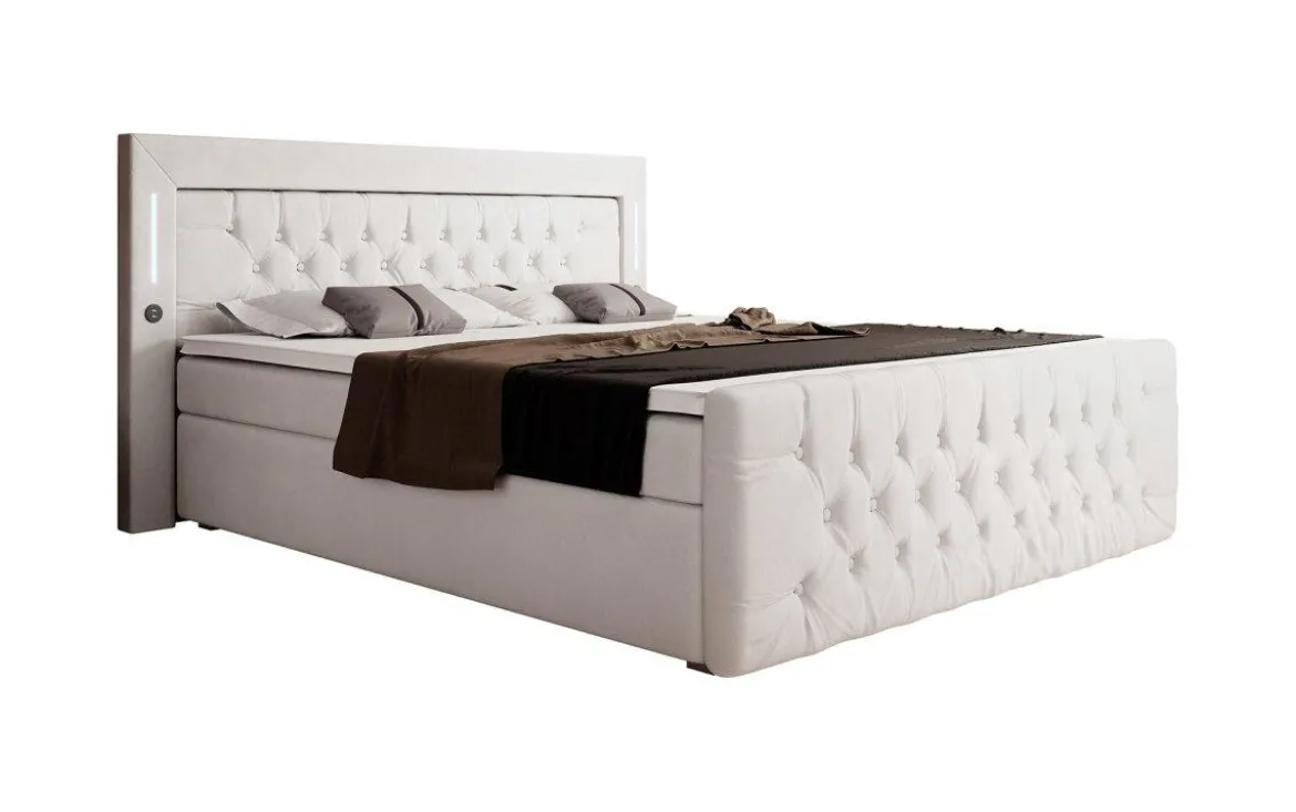 Boxspringbett Elegance mit LED, USB und Stauraum