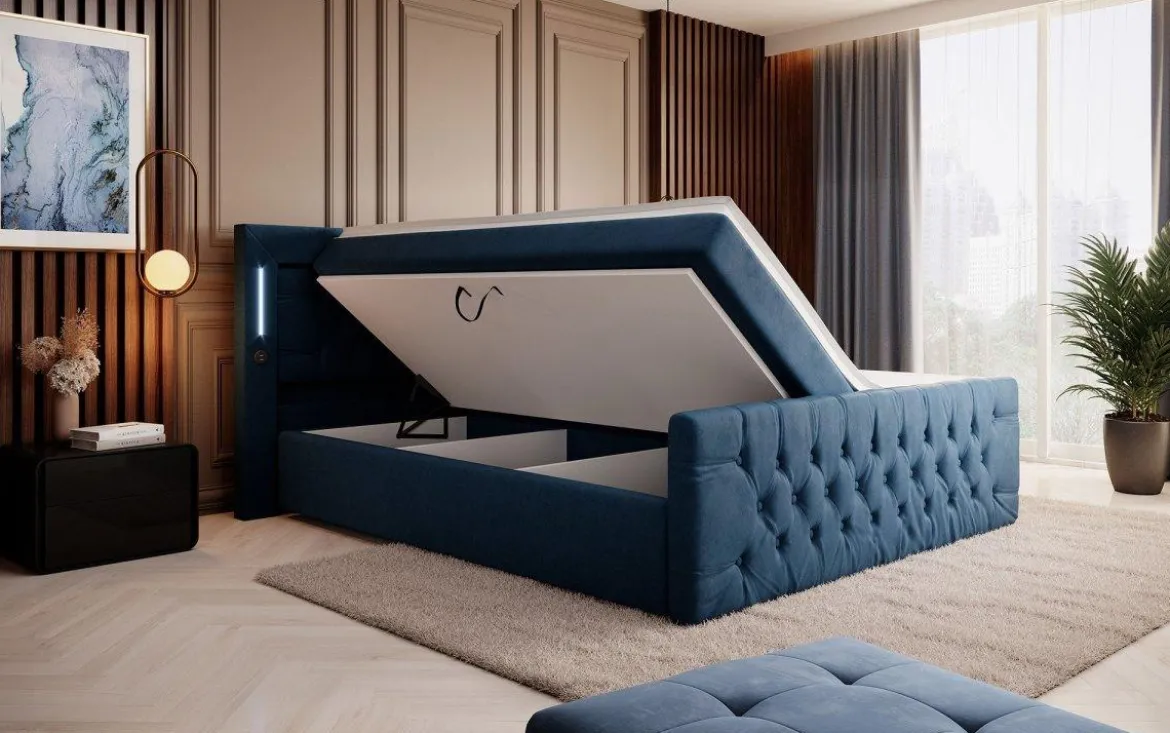 Boxspringbett Elegance mit LED, USB und Stauraum