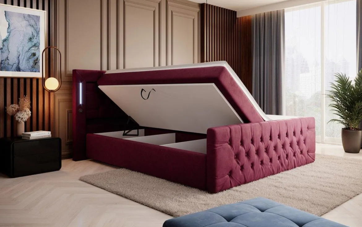 Boxspringbett Elegance mit LED, USB und Stauraum