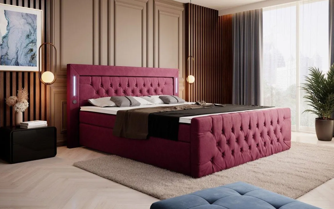 Boxspringbett Elegance mit LED, USB und Stauraum