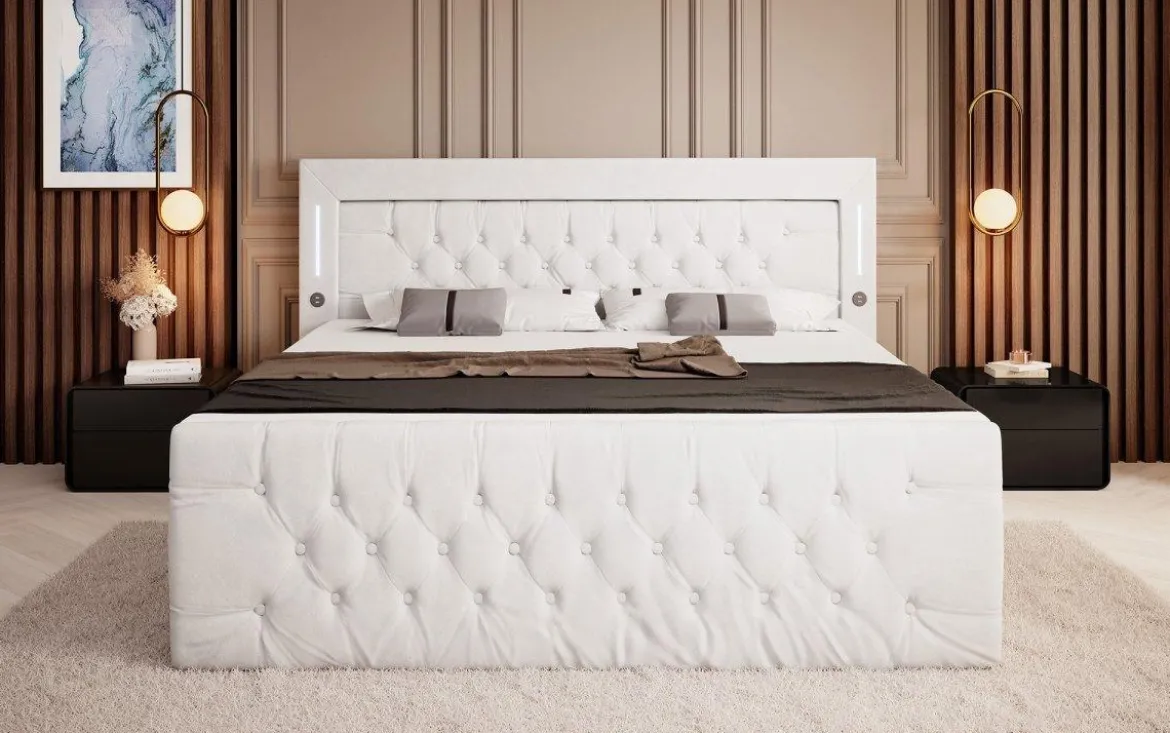 Boxspringbett Elegance mit LED, USB und Stauraum