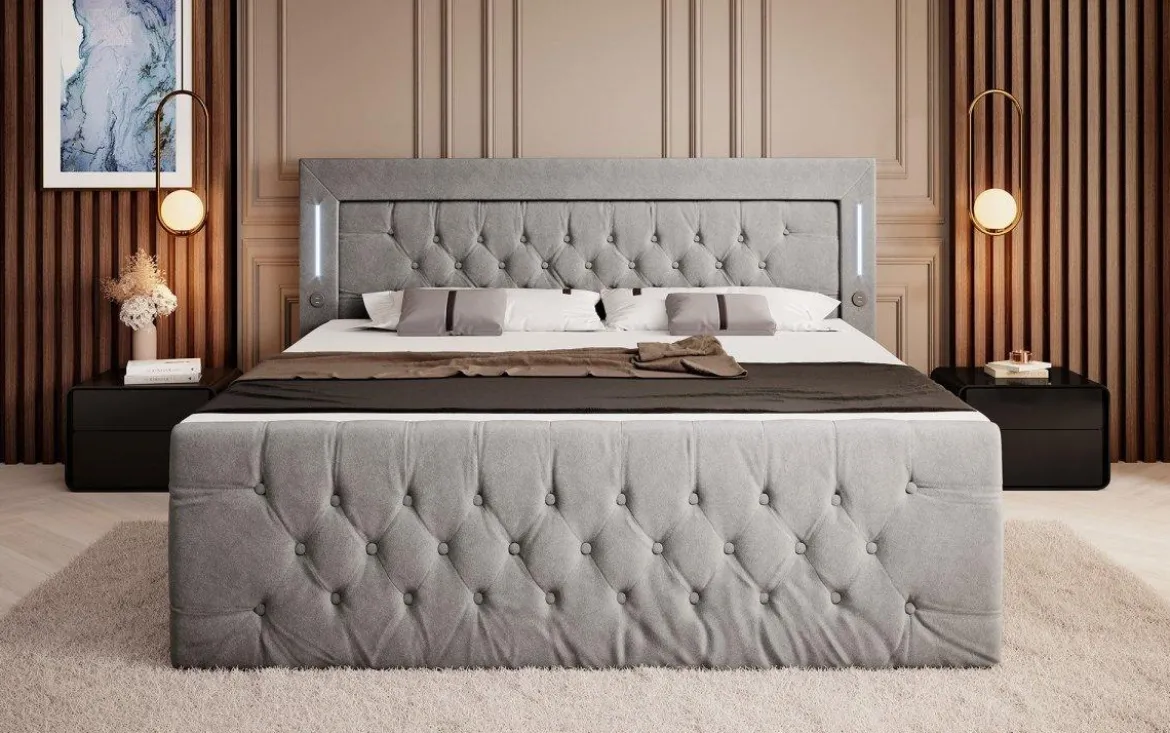 Boxspringbett Elegance mit LED, USB und Stauraum