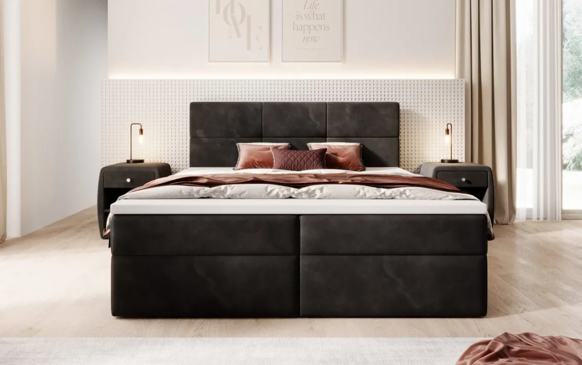 Boxspringbett Eleonora Samt mit Stauraum