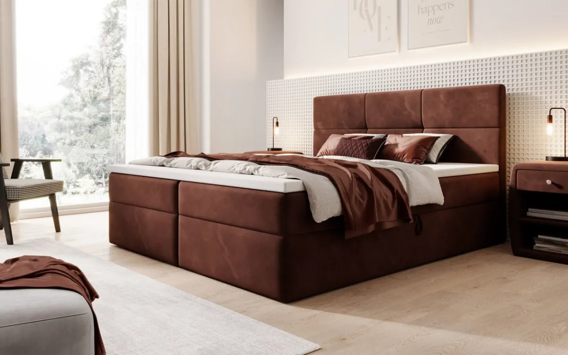 Boxspringbett Eleonora Samt mit Stauraum