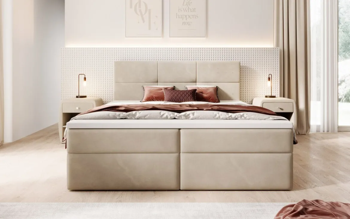 Boxspringbett Eleonora Samt mit Stauraum