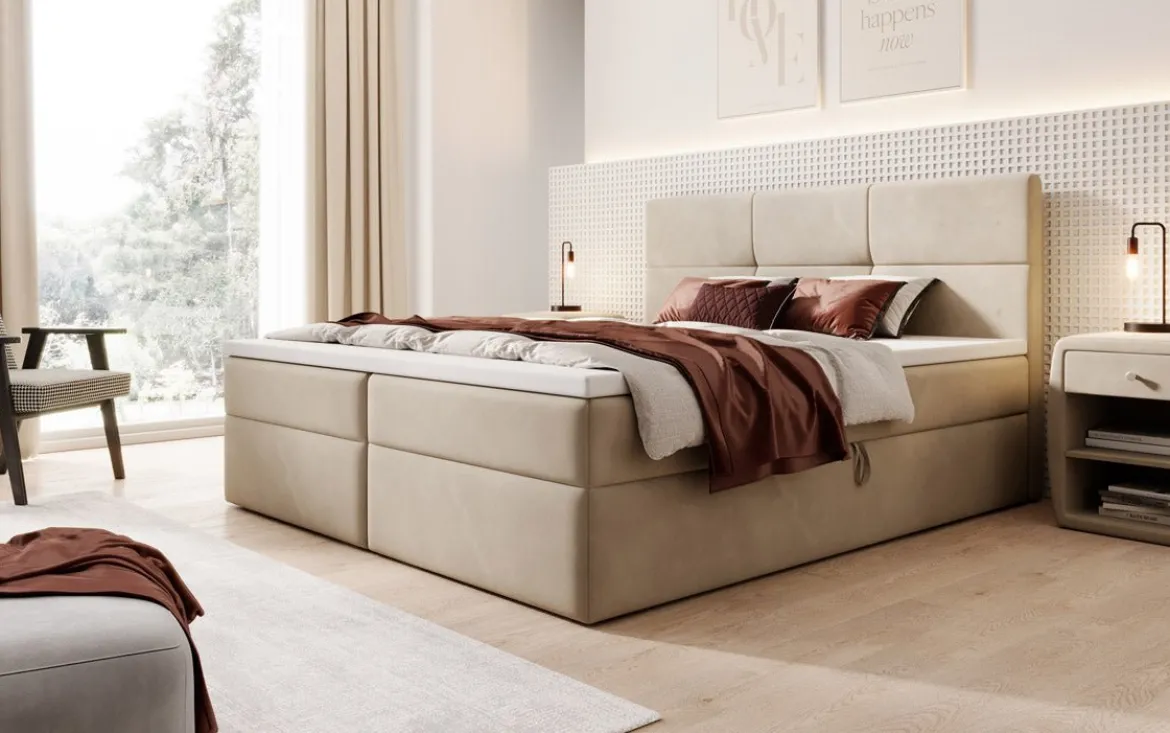 Boxspringbett Eleonora Samt mit Stauraum