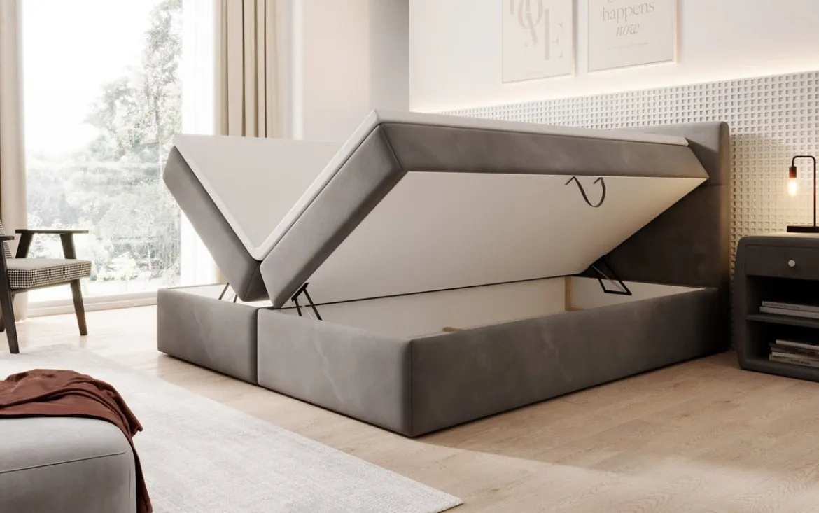 Boxspringbett Eleonora Samt mit Stauraum