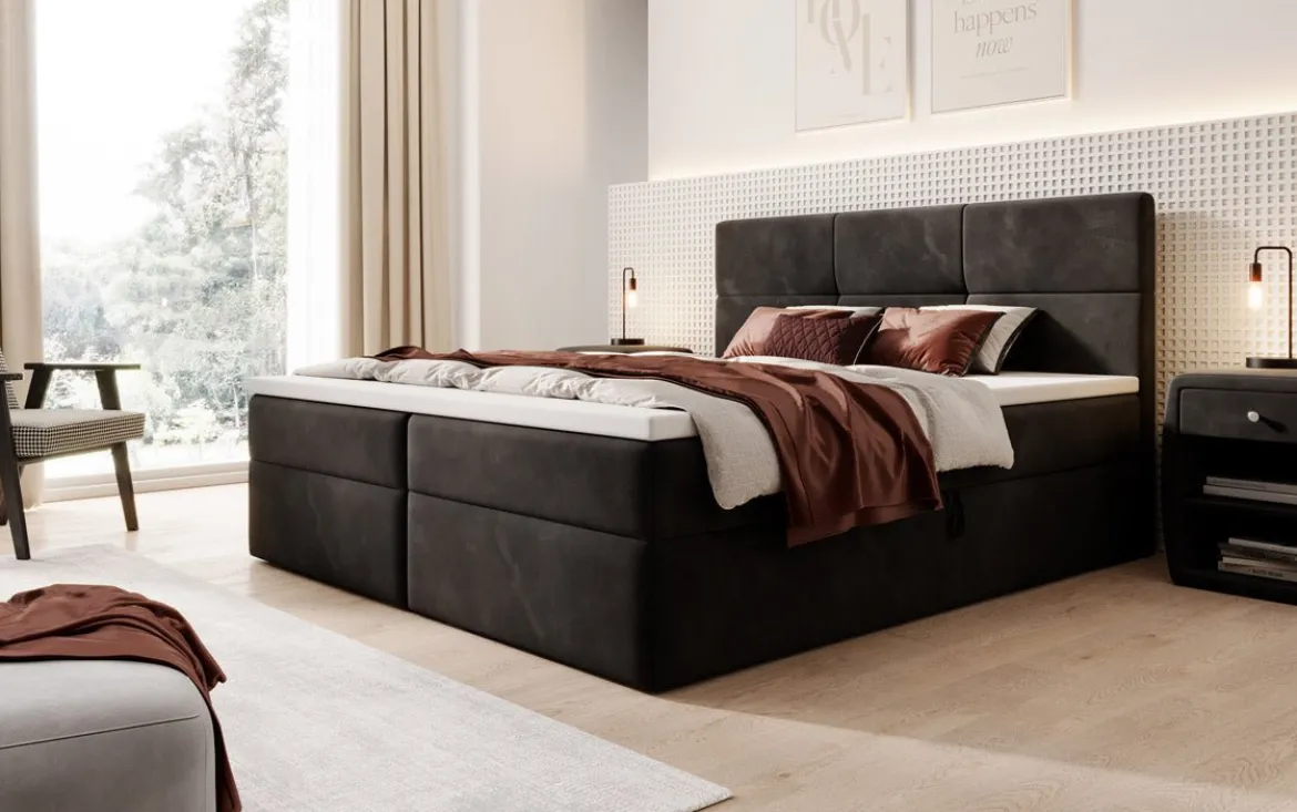 Boxspringbett Eleonora Samt mit Stauraum