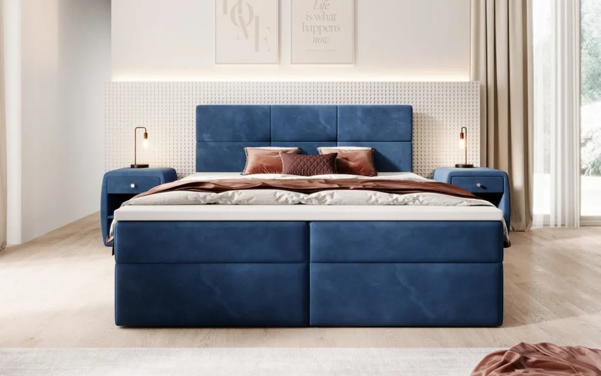 Boxspringbett Eleonora Samt mit Stauraum