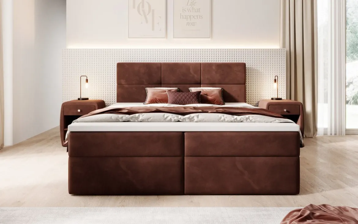 Boxspringbett Eleonora Samt mit Stauraum