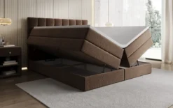 Boxspringbett Grandé in Strukturstoff mit Stauraum