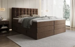 Boxspringbett Grandé in Strukturstoff mit Stauraum