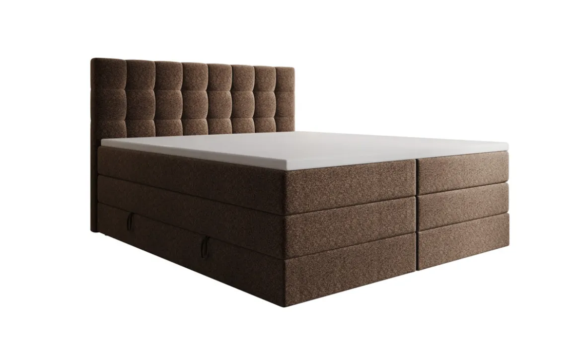 Boxspringbett Grandé in Strukturstoff mit Stauraum