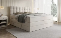 Boxspringbett Grandé in Strukturstoff mit Stauraum