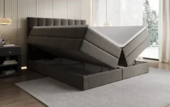 Boxspringbett Grandé in Strukturstoff mit Stauraum