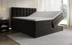 Boxspringbett Grandé in Strukturstoff mit Stauraum