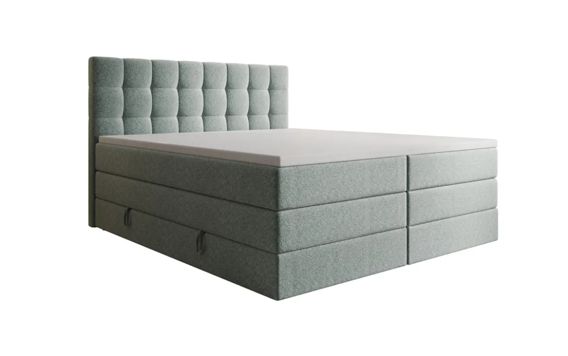 Boxspringbett Grandé in Strukturstoff mit Stauraum