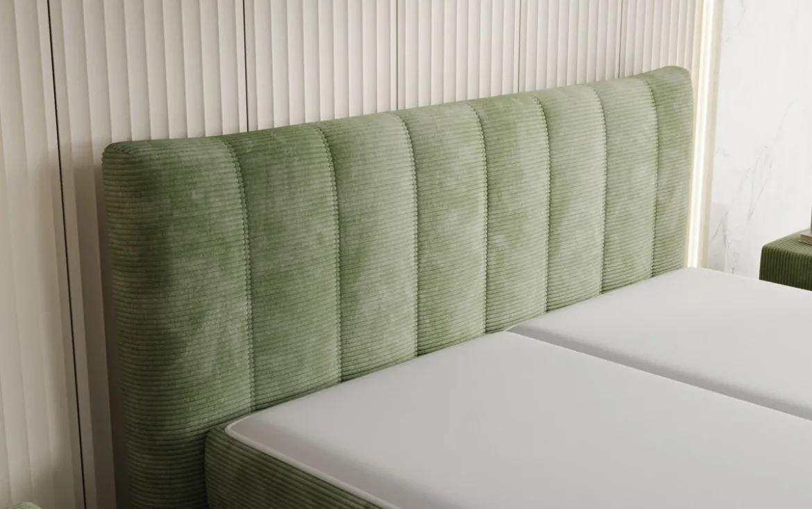 Boxspringbett Ines in Cord mit Stauraum