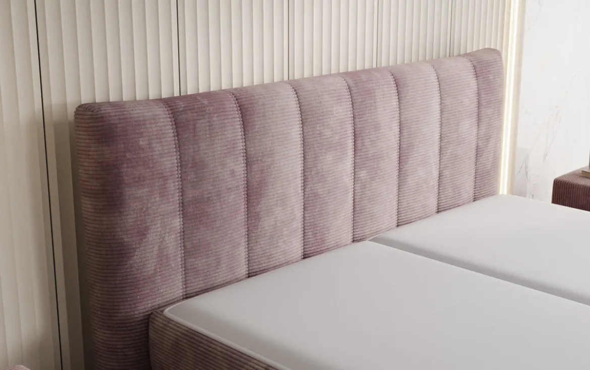 Boxspringbett Ines in Cord mit Stauraum