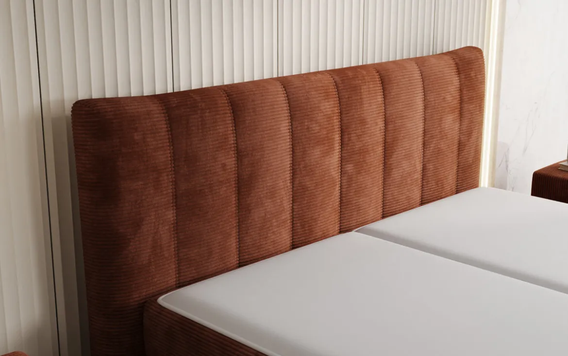 Boxspringbett Ines in Cord mit Stauraum